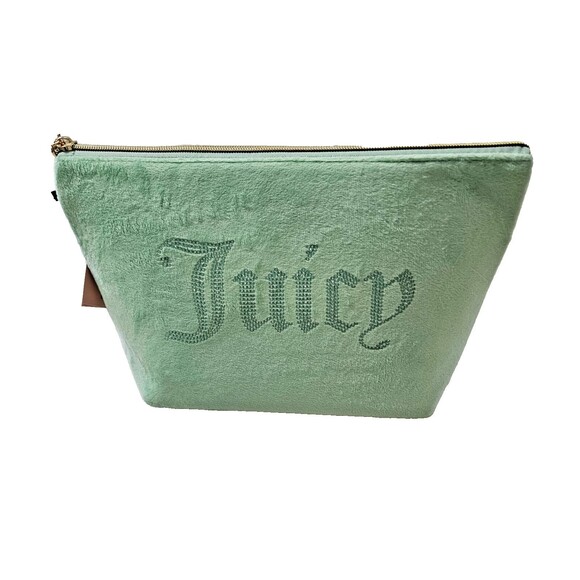 NWT Authentic Juicy Couture Travel Cosmetic Bag Women's Green Bag with Bottle - Picture 2 of 11